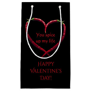 Spicy Chili Pepper Heart  Small Gift Bag