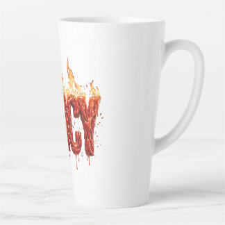 Spicy Chilli Pepper Fire Typography Foodie Hot Sau Latte Mug