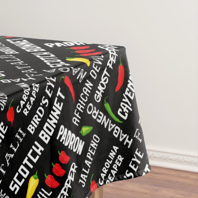 Spicy Chilli Pepper Pattern | Hot Chillies Tablecloth (In Situ)