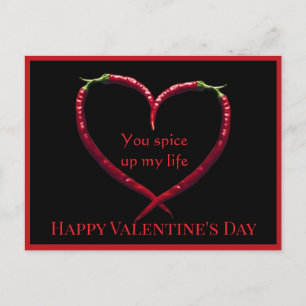 Spicy Chilli Pepper Valentine's Day Postcard