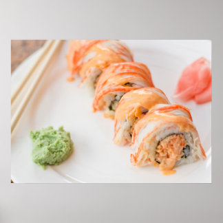 Spicy Crab Sushi Poster