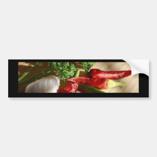 Spicy cuisine art bumper sticker