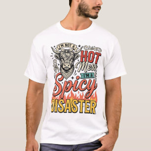 Spicy Disaster Highland Cow Vintage Western Shirt