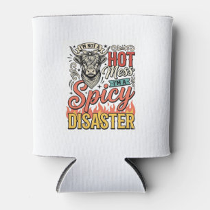 Spicy Disaster Highland Cow Vintage Western Shirt  Can Cooler