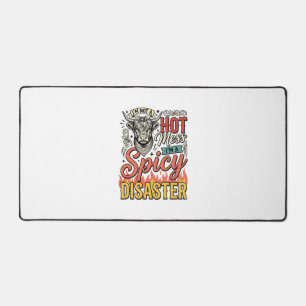 Spicy Disaster Highland Cow Vintage Western Shirt Desk Mat