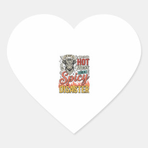 Spicy Disaster Highland Cow Vintage Western Shirt  Heart Sticker