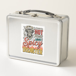 Spicy Disaster Highland Cow Vintage Western Shirt  Metal Lunch Box