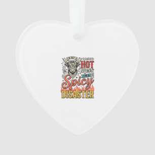 Spicy Disaster Highland Cow Vintage Western Shirt Ornament