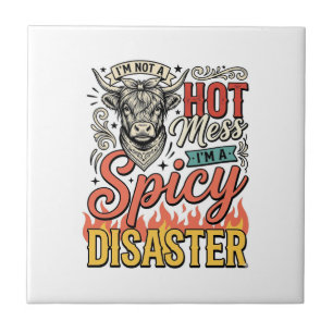 Spicy Disaster Highland Cow Vintage Western Shirt Tile