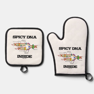 Spicy DNA Inside Molecular Biology Geek Humour Oven Mitt & Pot Holder Set