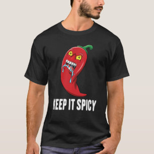 Spicy Food Keep It Spicy Peppers Chilli Spice T-Shirt