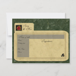 spicy food recipe card