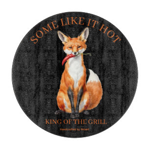 Spicy Fox Custom Grilling BBQ Wood Art Sign Cutting Board