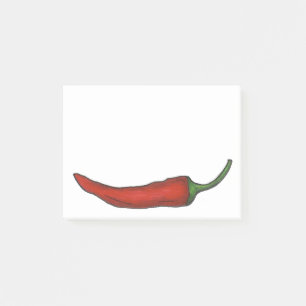 Spicy Hot Red Chilli Chile Pepper Vegetable Veggie Post-it Notes
