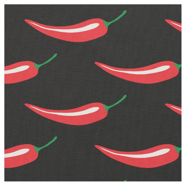 Spicy hot red chilli pepper DIY fabric (Close Up)