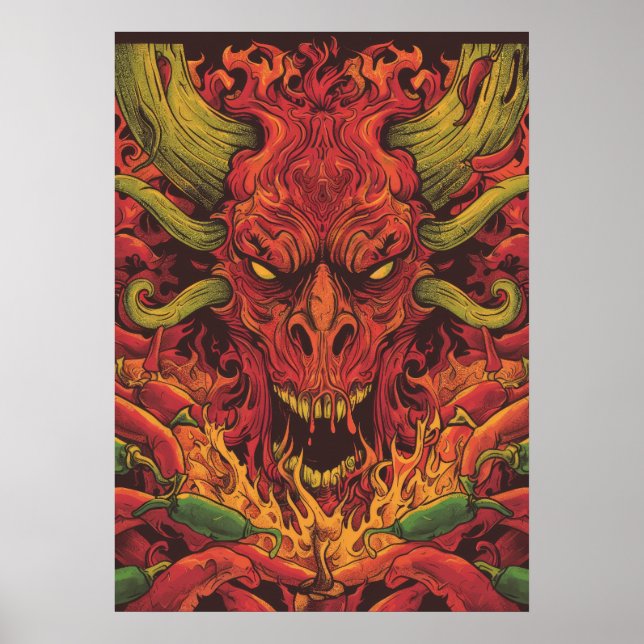 Spicy Hot Sauce Label Design - Customisable and St Poster (Front)