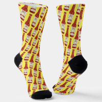 Spicy Hot Sauce Salsa Cat Fun Food Pattern Yellow