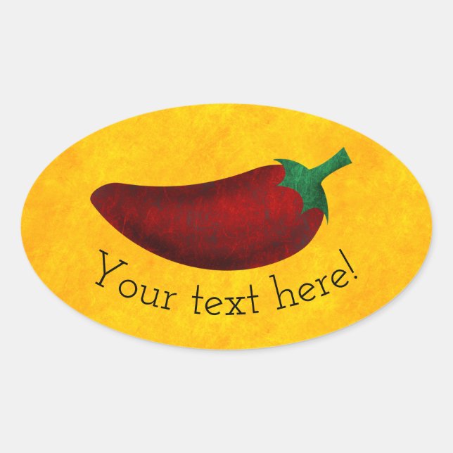 Spicy Hot Southwest Chilli Pepper Oval Sticker (Front)
