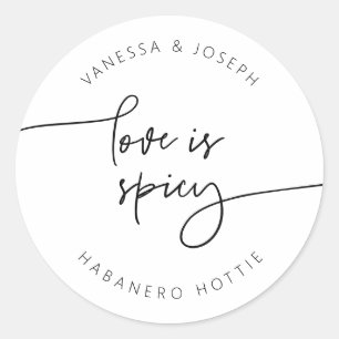 Spicy Jam Jar Label Wedding Favour Sticker G400