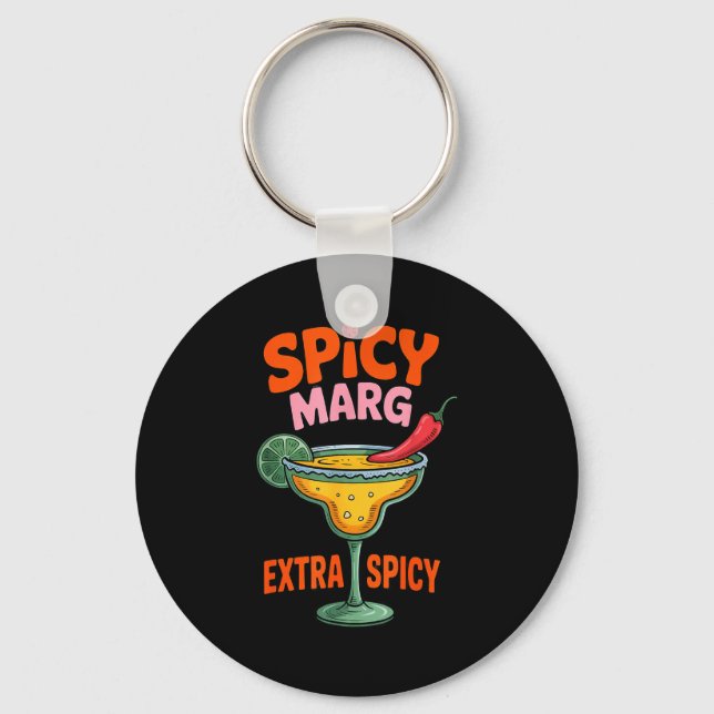 Spicy marg extra cinco de mayo summer pub bar key ring (Front)