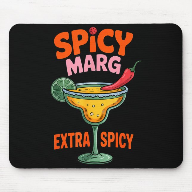Spicy marg extra cinco de mayo summer pub bar mouse mat (Front)
