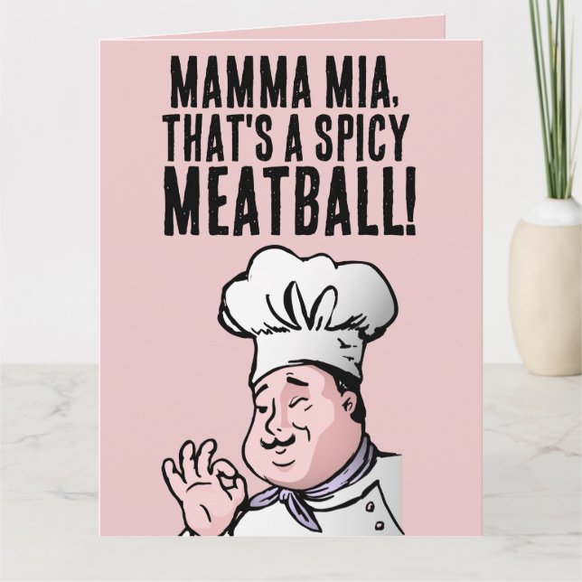 SPICY MEATBALL ITALIAN BIRTHDAY Greeting Card HER (Front)