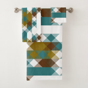 spicy mustard, faded jade, white and nutmeg  bath towel set