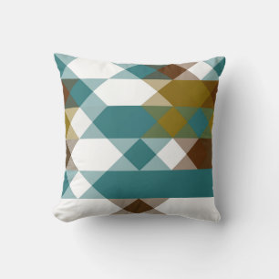 spicy mustard, faded jade, white and nutmeg cushion