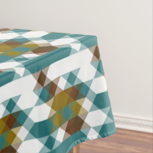 spicy mustard, faded jade, white and nutmeg tablecloth