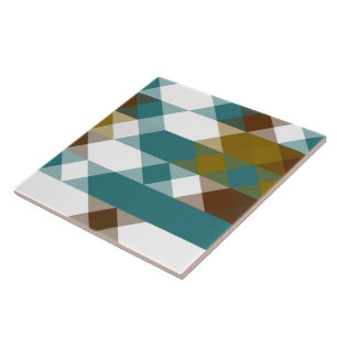 spicy mustard, faded jade, white and nutmeg tile