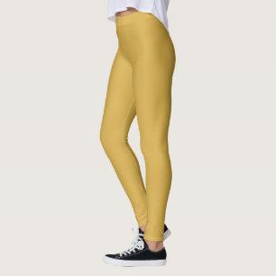 Spicy Mustard Yellow Solid Colour Print, Vintage Leggings