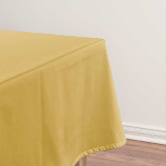 Spicy Mustard Yellow Solid Colour Print, Vintage Tablecloth (In Situ)