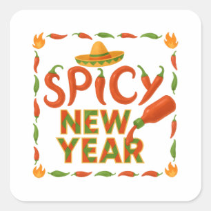 Spicy New Year Square Sticker