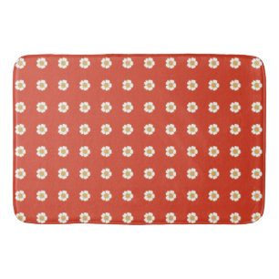 spicy orange yellow and white Buttercup Flowers Bath Mat