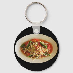 Spicy Papaya Salad [Som Tam] ... Thai Lao Food Key Ring