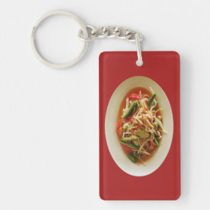 Spicy Papaya Salad [Som Tam] ... Thai Lao Food Key Ring
