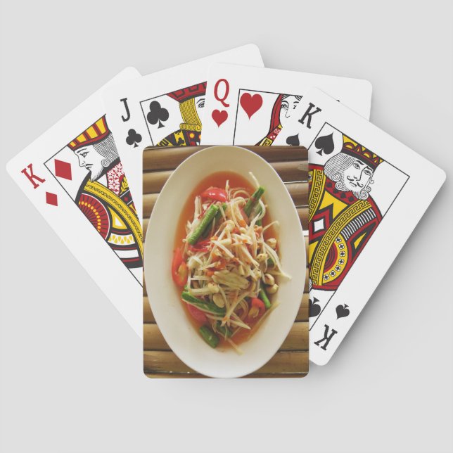 Spicy Papaya Salad [Som Tam] ... Thai Lao Food Playing Cards (Back)