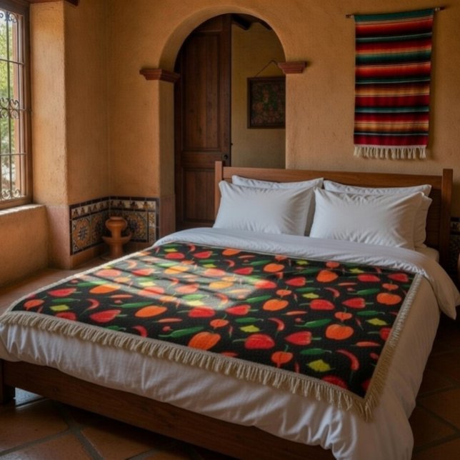 Spicy Peppers Pattern Throw Blanket (Creator Uploaded)