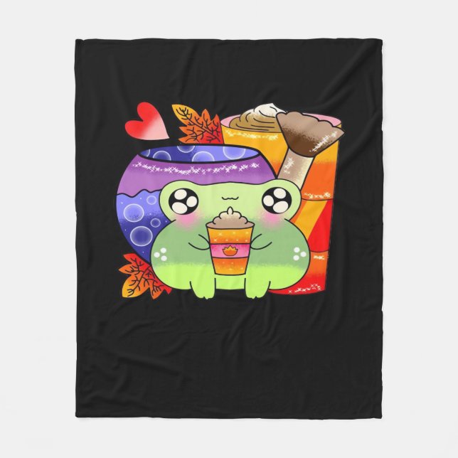Spicy Pumpkin Latte Fall Season Classic Fleece Blanket (Front)