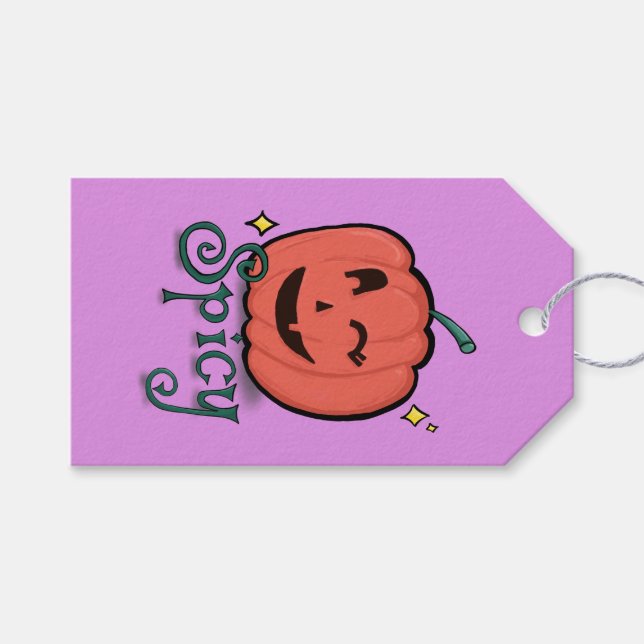Spicy Pumpkin Spice Gift Tags (Front (Horizontal))