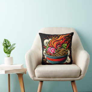 Spicy Ramen Japanese Noodle Street Art Cushion
