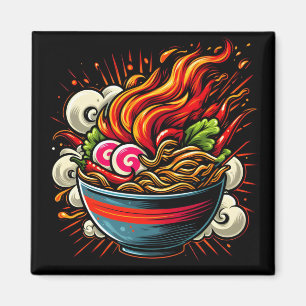 Spicy Ramen Japanese Noodle Street Art Magnet