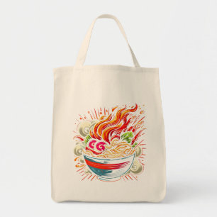 Spicy Ramen Japanese Noodle Street Art Tote Bag