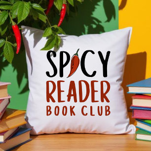 Spicy Reader Book Club Chilli Typography Gift Cushion