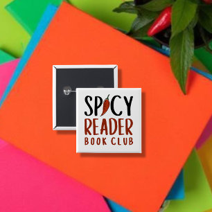 Spicy Reader Book Club Typography Gift 15 Cm Square Badge
