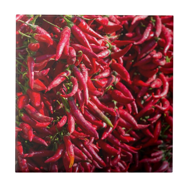 Spicy Red Chilli In The Town Of Kalocsa Tile (Front)