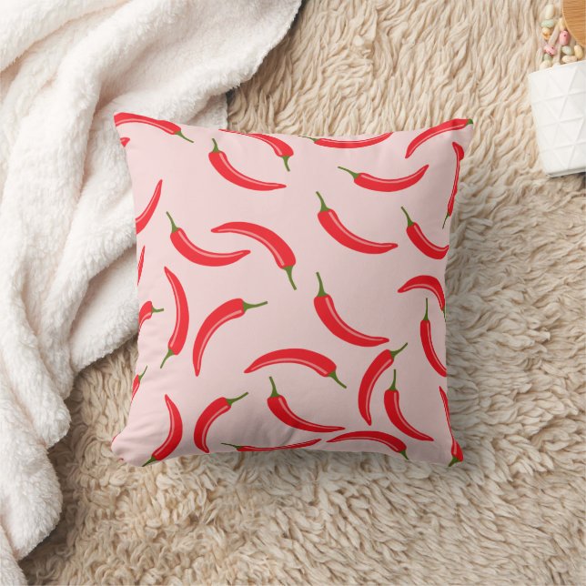 Spicy Red Chilli Pattern Cushion (Blanket)
