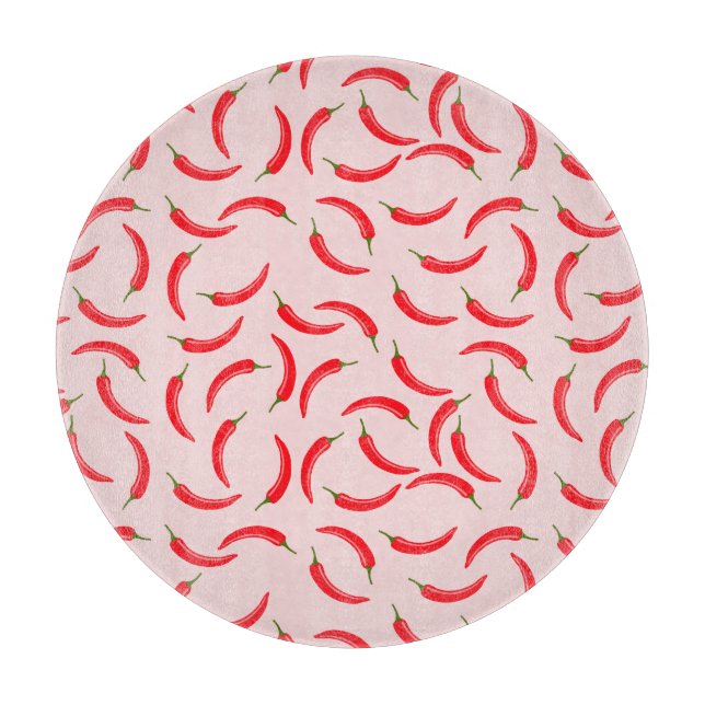 Spicy Red Chilli Pattern Cutting Board (Front)