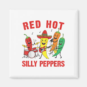 Spicy Red Hot Silly Peppers Band Parody Chilli Car Magnet