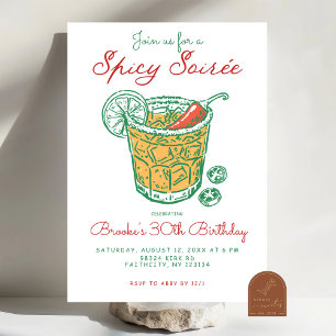 Spicy Soiree Margarita Birthday Invitation
